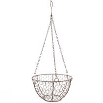 Product Wire basket for hanging hanging basket metal rust look Ø21cm