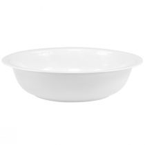 Product Metal bowl bowl white enamel look Ø29cm H7.5cm