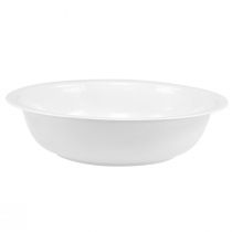 Product Metal bowl bowl white enamel look Ø29cm H7.5cm