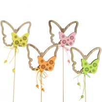 Product Flower Plug Butterfly Decorative Plug Wood 8.5x7cm 12 pcs