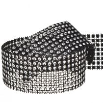 Product Decorative ribbon with rhinestones rhinestone ribbon black 40mm 2m