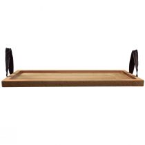 Product Decorative tray oblong wooden tray with handles beech 50×19,5cm