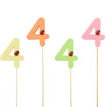 Number plugs birthday 4 flower plugs wood 27.5cm 16pcs