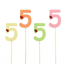 Product Number plug birthday 5 flower plug wood 27,5cm 16 pcs