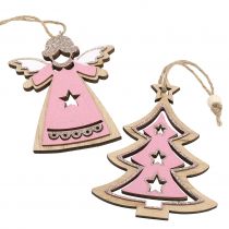 Product Christmas Tree Decoration Natural, pink 11cm 8p