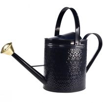 Product Decorative watering can blue gold checkered metal decorative can 65cm
