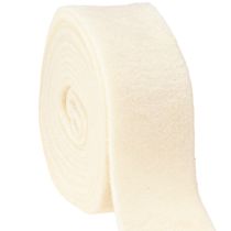 Felt ribbon white 7.5cm, 5m