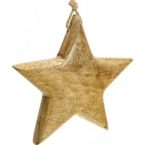 Product Advent decoration, wooden star, Christmas decoration star H9cm 3 pcs