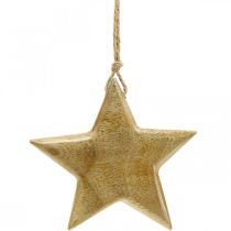 Advent decoration, star made of wood, Christmas decoration star H9cm