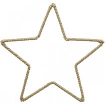Advent decoration, Christmas decoration star, decoration star jute B31cm 4 pieces
