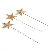 Decorative stars for sticking tree bark decoration stars Advent 22cm 24pcs