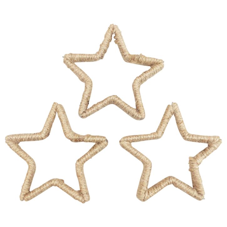 Advent decoration Christmas decoration star decorative star jute 13.5cm 6pcs