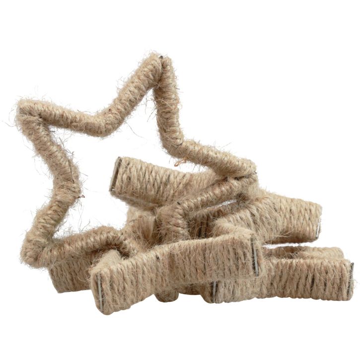 Advent decoration Christmas decoration star decorative star jute 13.5cm 6pcs