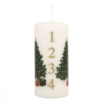 Advent calendar candle Christmas candle white 150/65mm