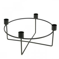 Candlestick for 4 candles black metal H11cm Ø24.5cm