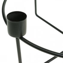 Product Candlestick for 4 candles black metal H11cm Ø24.5cm