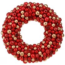Product Advent wreath red gold ball wreath Christmas Ø33cm