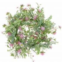 Product Meadow wreath flocked with clover pink, green Ø30cm