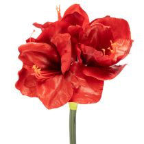 Product Artificial Amaryllis flower, red, long stem, for vase and arrangement, 77cm