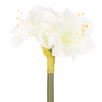 Product Artificial Amaryllis flower, white, with stem, Advent and Christmas, 50cm