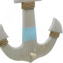 Product Anchor for hanging, maritime decoration hook, wooden bathroom decoration, vintage look H39cm