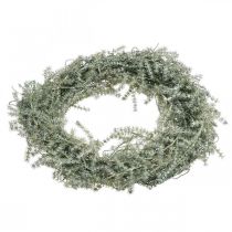 Product Decorative wreath larch artificial needle wreath snow-covered white grey Ø32cm