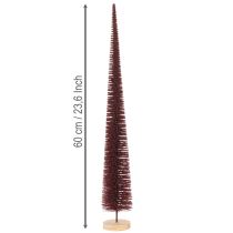 Product Decorative Christmas tree, slim tree figure on a wooden base, 60cm