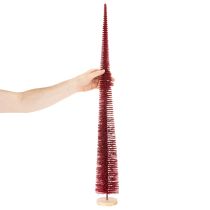 Product Modern slim decorative Christmas tree on a wooden base, 80cm