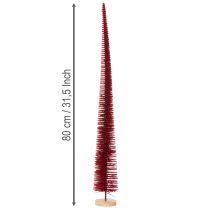 Product Modern slim decorative Christmas tree on a wooden base, 80cm