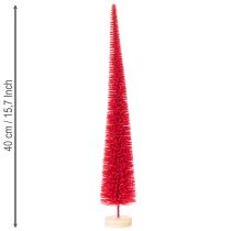 Product Decorative narrow Christmas tree, artificial Christmas tree on wooden base, 40cm, 3 pieces