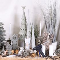 Product Decorative Christmas tree with wooden base for winter decoration, 40cm, 3 pieces