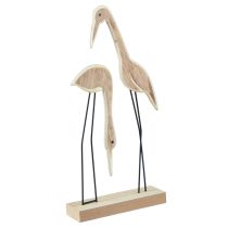 Product Stand Wooden Figure Crane Pair Natural 27.5×13cm 2 pcs