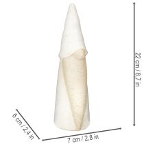 Product Ceramic Christmas Gnome Decoration Figure 22cm Grey and Natural