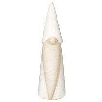 Product Ceramic Christmas Gnome Decoration Figure 22cm Grey and Natural