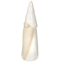 Product Ceramic Christmas Gnome Decoration Figure 22cm Grey and Natural