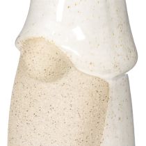 Product Ceramic Christmas Gnome Decoration Figure 22cm Grey and Natural
