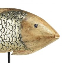 Product Wooden fish with metal decoration fish decoration 35x7x29.5cm