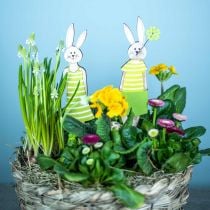 Easter bunny stand green bunny wood Easter decoration 4pcs