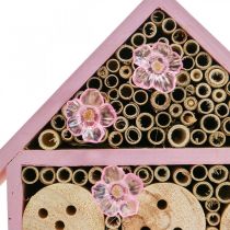 Balcony decoration insect hotel insect house solar pink 23x24cm