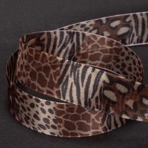 Product Dekorative Ribbon with Leopard Print 25mm x 20m Polyester Gift and Craft Band
