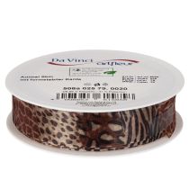 Product Dekorative Ribbon with Leopard Print 25mm x 20m Polyester Gift and Craft Band