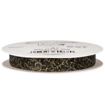 Product Transparent Black and Gold Organza Ribbon 15mm x 20m for Home and Gift Decoration