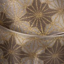 Product Dekorative Ribbon with Golden and Brown Stars, 40mm x 20m, Wired Edges