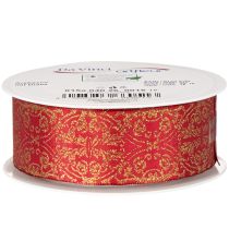 Product Festive Red and Gold Wired Ribbon 40mm x 15m for Crafting and Decorating