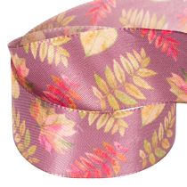 Product Decorative Autumn Foliage Ribbon 40mm x 15m Polyester Purple