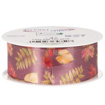 Product Decorative Autumn Foliage Ribbon 40mm x 15m Polyester Purple