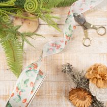 Product Autumn Ribbon with Rosehip and Leaf Design 40mm x 18m Polyester
