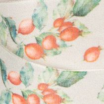 Product Autumn Ribbon with Rosehip and Leaf Design 40mm x 18m Polyester