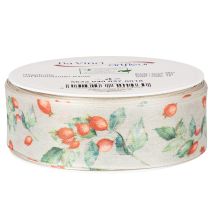 Product Autumn Ribbon with Rosehip and Leaf Design 40mm x 18m Polyester