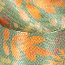 Product Decorative Ribbon with Leaf Pattern, Autumn Colors, 40mm x 15m, Artificial Silk